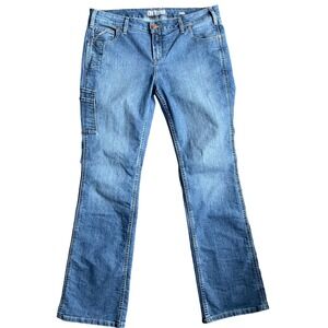 Ariat Rebar Sofia Bootcut Carpenter Jeans Women 16WL Blue DuraStretch Raven Work